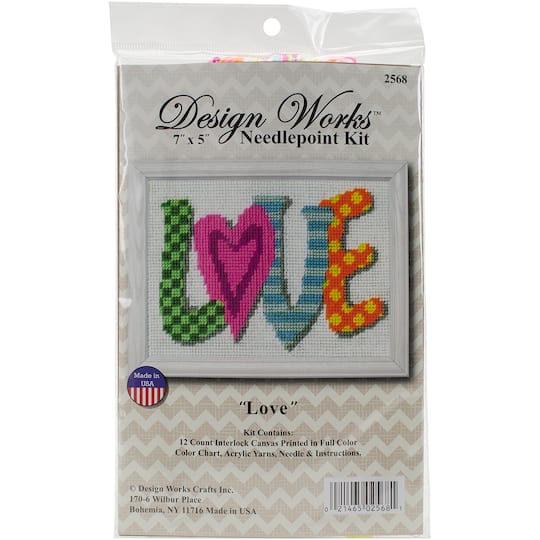 Design Works&#x2122; Love-Stitched In Yarn Needlepoint Kit